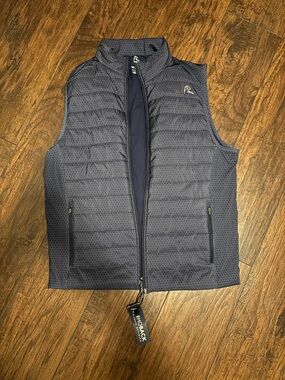 Rhoback Men’s Navy Quilted Dot-Print Vest